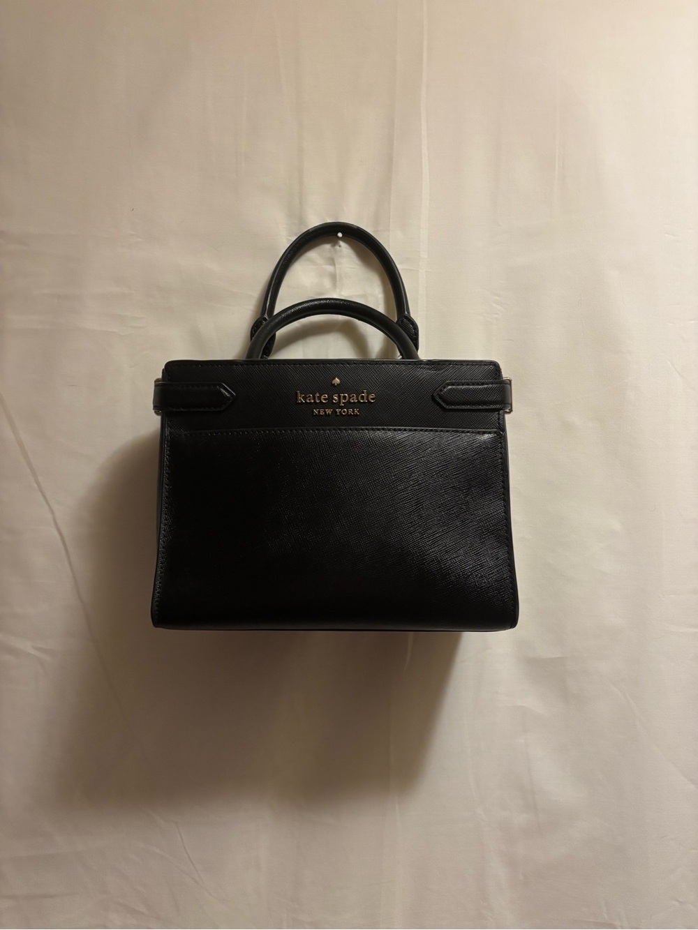 kate spade Black Saffiano Leather Satchel with Top Handles